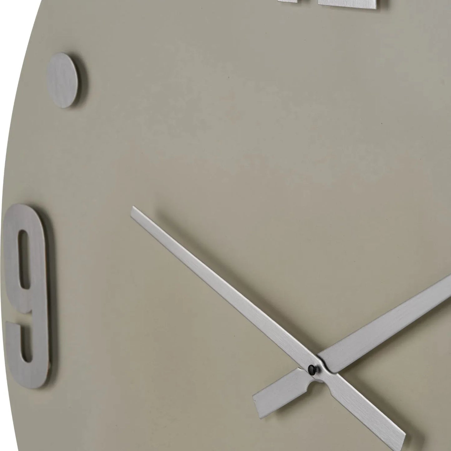 Large Grey Round Retro Metal Wall Clock with Silver Hands & Arabic Numerals 80x4cm - Click Style