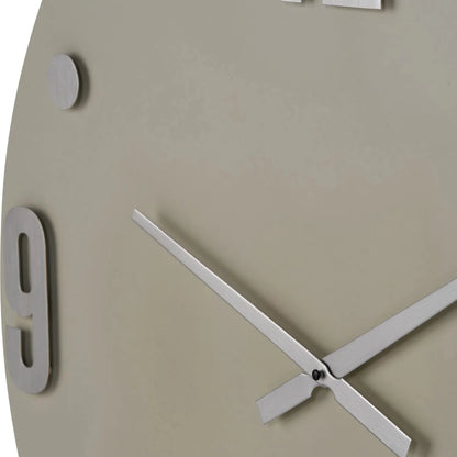 Large Grey Round Retro Metal Wall Clock with Silver Hands & Arabic Numerals 80x4cm - Click Style