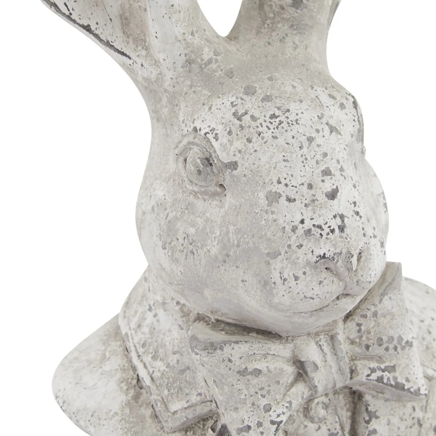 Large Grey Stone-Effect Hare Bust Ornament with Bow Tie & Tuxedo  – Decorative Ceramic Rabbit Centrepiece 38x17cm - Click Style