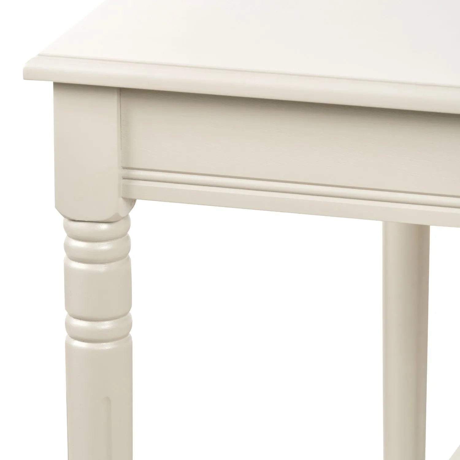 Large Light Beige Wooden Console Table with Shelf – Long 160cm Pine Hallway Console Table with Turned Legs & Lower Storage 80x160x40cm | Click Style