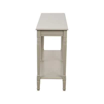 Large Light Beige Wooden Console Table with Shelf – Long 160cm Pine Hallway Console Table with Turned Legs & Lower Storage Side 80x160x40cm | Click Style