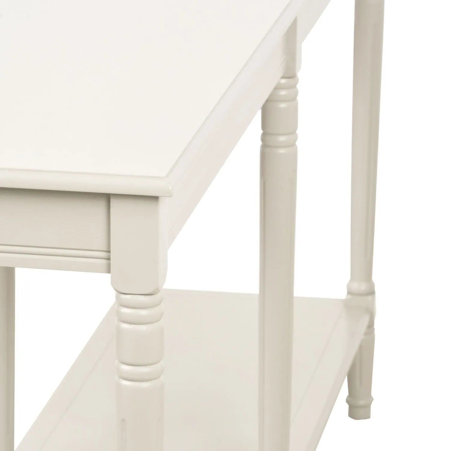 Large Light Beige Wooden Console Table with Shelf – Long 160cm Pine Hallway Console Table with Turned Legs & Lower Storage 80x160x40cm | Click Style