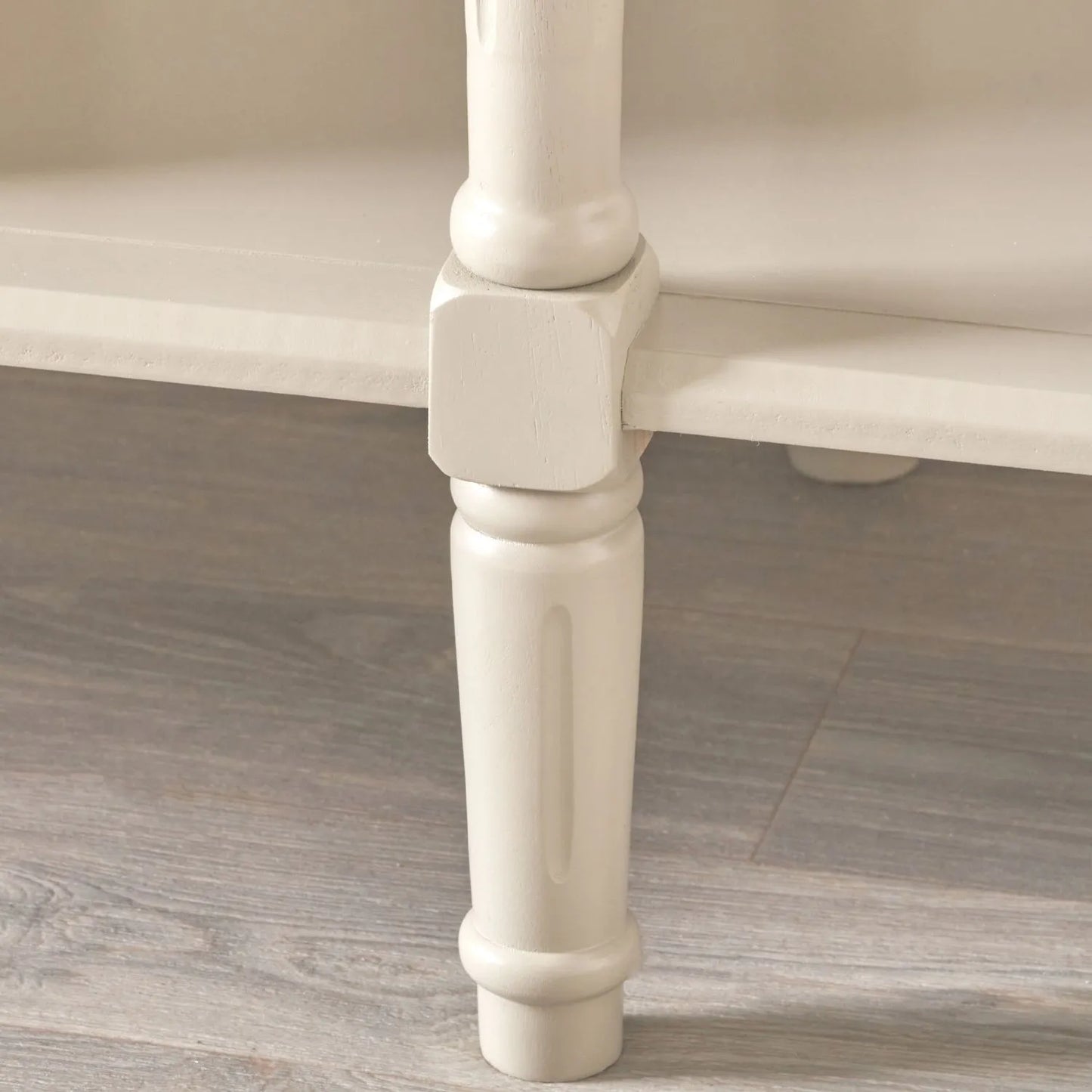 Large Light Beige Wooden Console Table with Shelf – Long 160cm Pine Hallway Console Table with Turned Legs & Lower Storage 80x160x40cm | Click Style