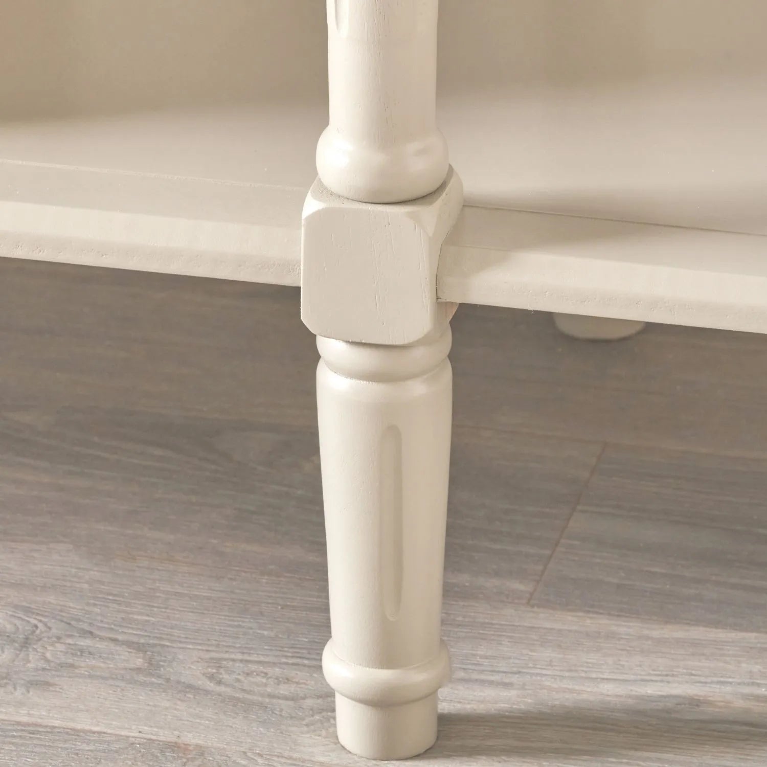 Large Light Beige Wooden Console Table with Shelf – Long 160cm Pine Hallway Console Table with Turned Legs & Lower Storage 80x160x40cm | Click Style