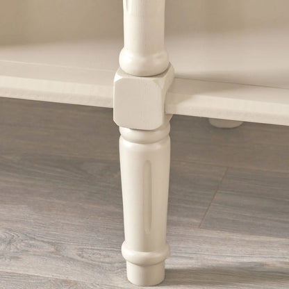 Large Light Beige Wooden Console Table with Shelf – Long 160cm Pine Hallway Console Table with Turned Legs & Lower Storage 80x160x40cm | Click Style