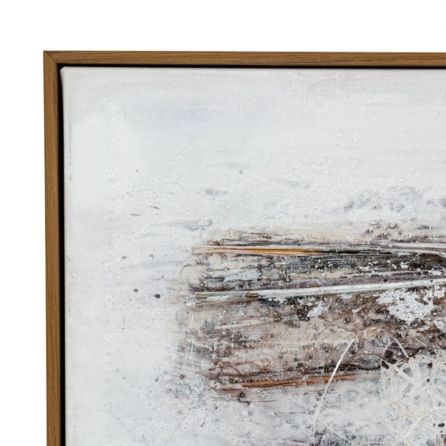 Large Neutral Brown Grey & White Textured Abstract Canvas Wall Art with Wooden Frame – Earthy Abstract Artwork 150x80x5cm | Click Style