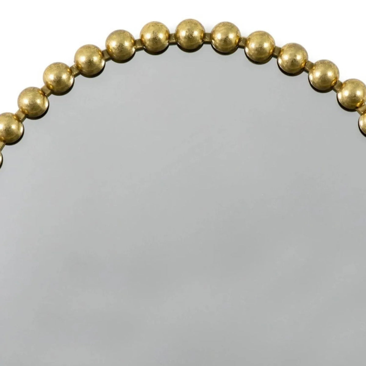 Large Round Gold Bobbin Wall Mirror with Raised Bobbin Frame – 80cm Decorative Statement Mirror 80x80x5cm – Upper Gold Bobbin Frame Close-Up | Click Style