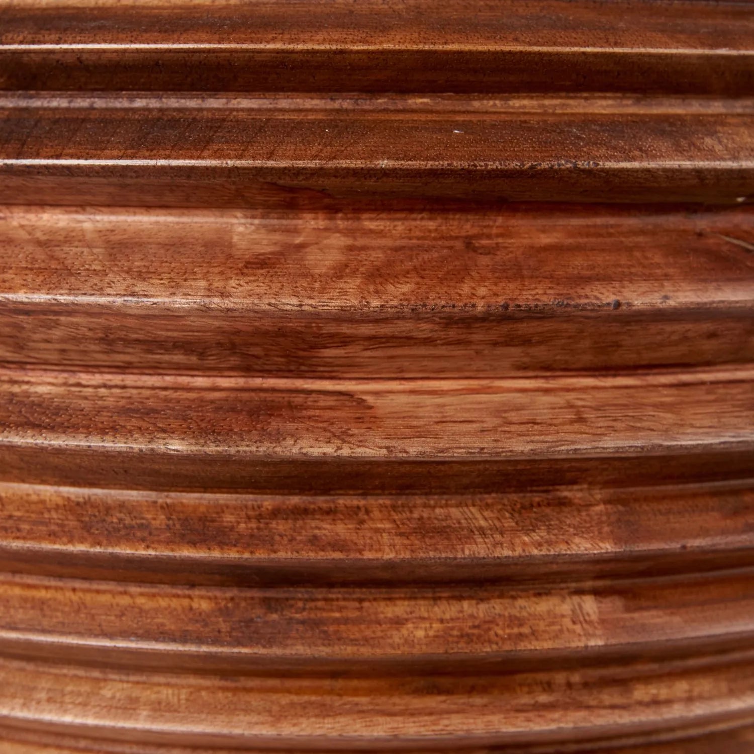 Large Rustic Brown-Washed Mango Wood Table Lamp Base with Hand-Turned Sculpted Tiers – Rounded Wooden Light Base 38x30x30cm - Click Style