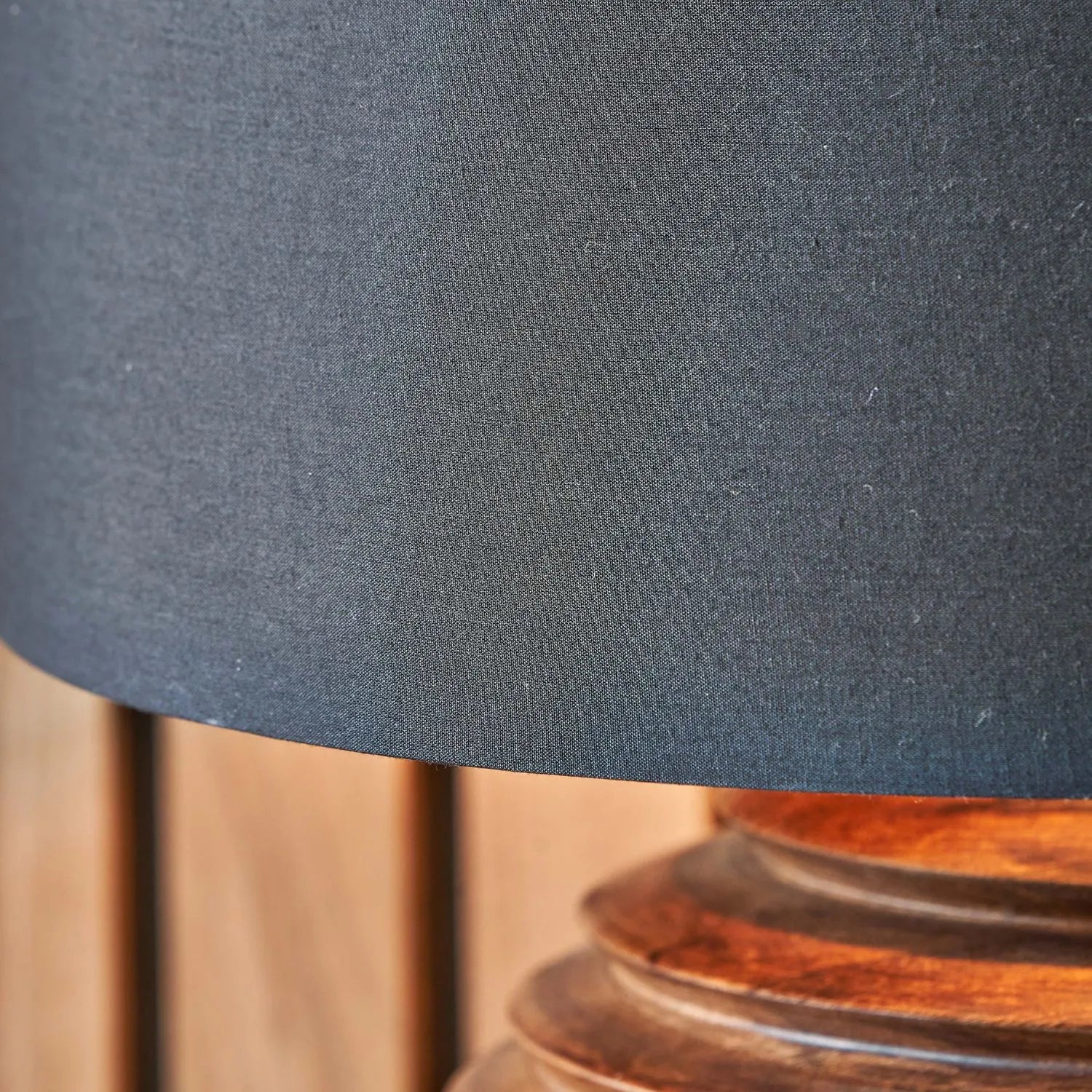 Large Rustic Brown-Washed Mango Wood Table Lamp Base with Hand-Turned Sculpted Tiers – Rounded Wooden Light Base 38x30x30cm - Click Style