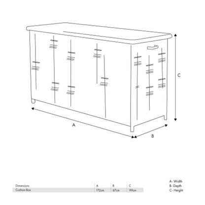 Large Stone Grey Rattan Effect Garden Cushion Storage Box 1000L Weatherproof Outdoor Garden Cushion Storage Box with Gas Piston Assisted Lid, Wheels, Rustproof Aluminium Frame & PE Rattan Weave Dimensions | Click Style