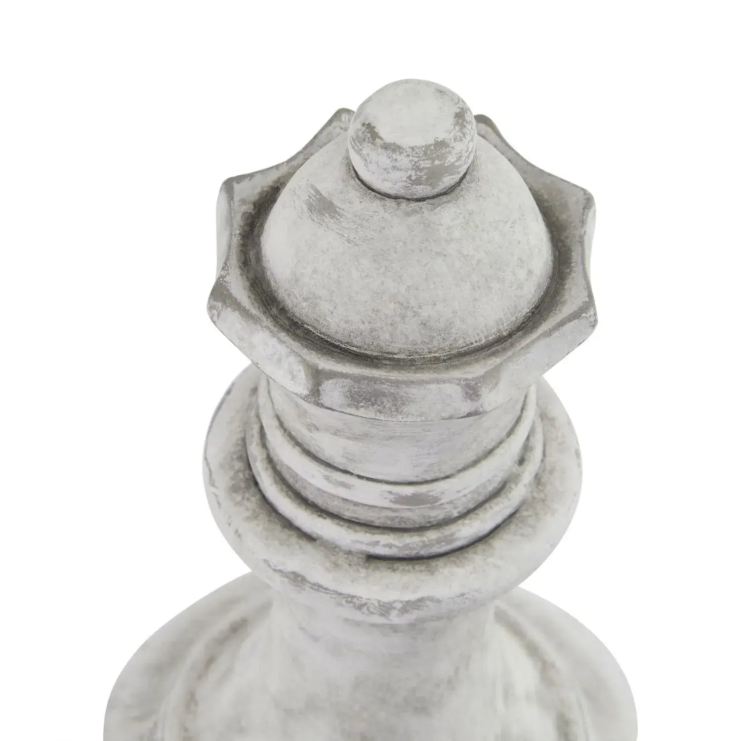 Large White Ceramic Queen Chess Piece Ornament – Weathered Stone-Effect Decorative Home Accent 29x16cm - Click Style