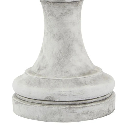 Large White Ceramic Queen Chess Piece Ornament – Weathered Stone-Effect Decorative Home Accent 29x16cm - Click Style