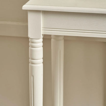 Large White Wooden Console Table with Shelf – Long 160cm Pine Hallway Console Table with Turned Legs & Lower Storage 80x160x40cm | Click Style
