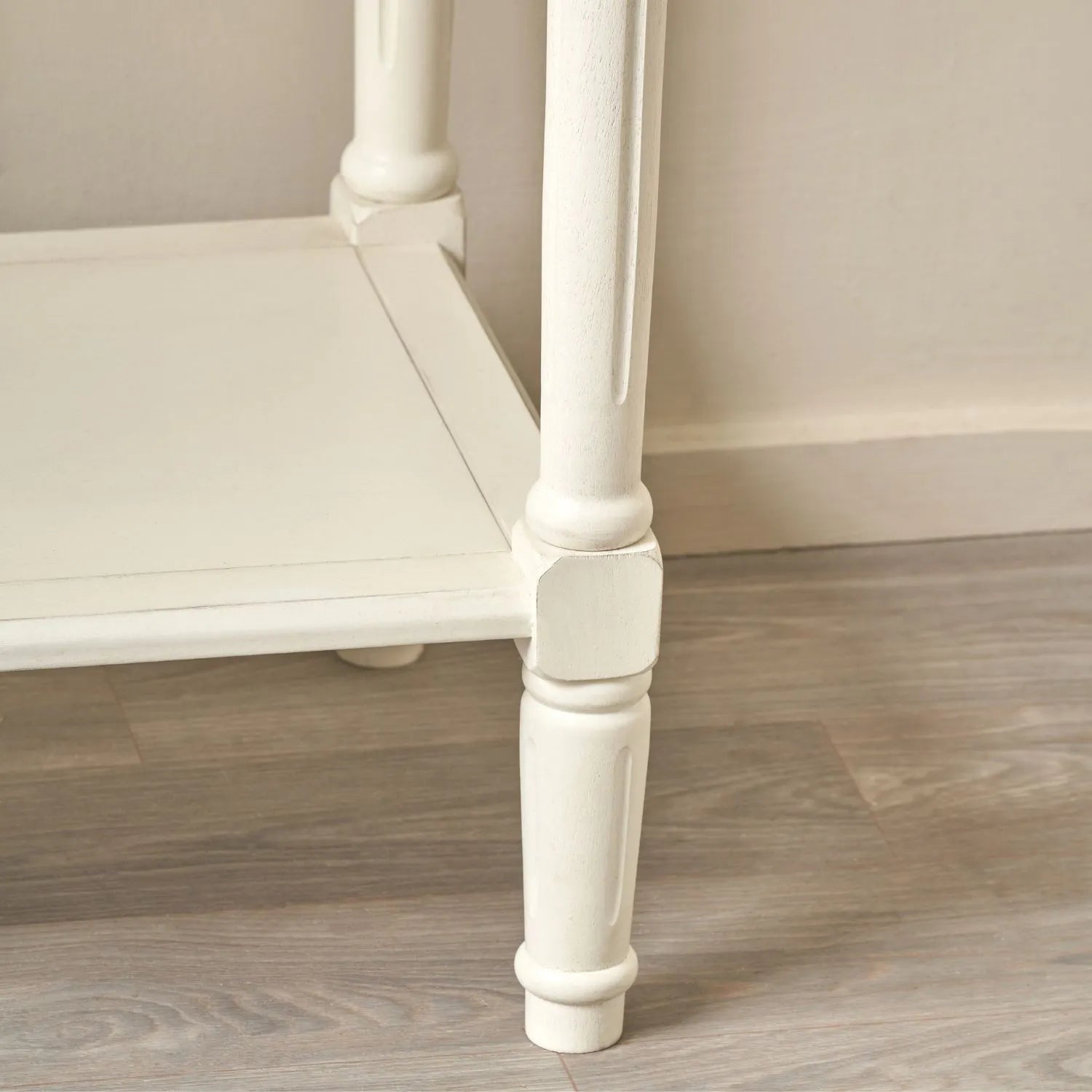 Large White Wooden Console Table with Shelf – Long 160cm Pine Hallway Console Table with Turned Legs & Lower Storage 80x160x40cm | Click Style