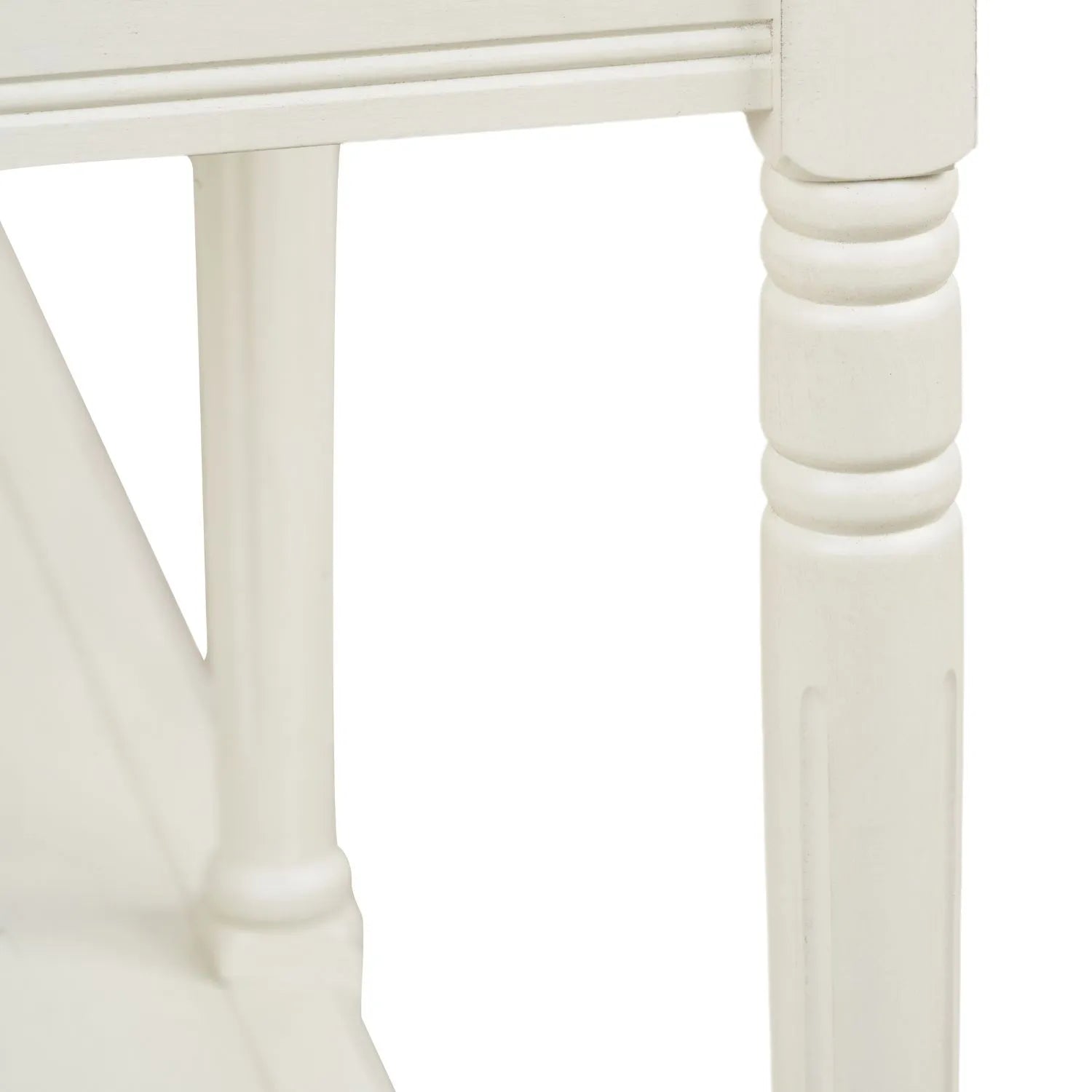 Large White Wooden Console Table with Shelf – Long 160cm Pine Hallway Console Table with Turned Legs & Lower Storage 80x160x40cm | Click Style