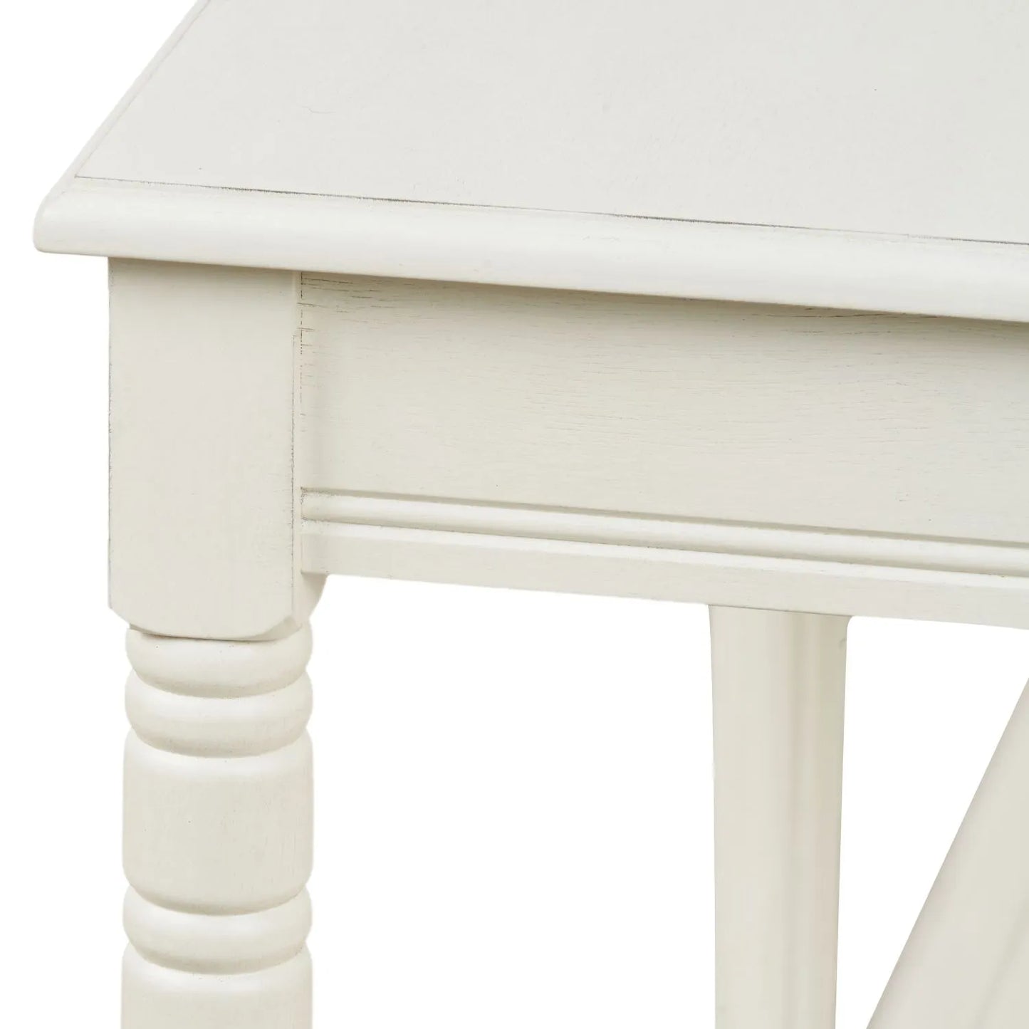 Large White Wooden Console Table with Shelf – Long 160cm Pine Hallway Console Table with Turned Legs & Lower Storage 80x160x40cm | Click Style