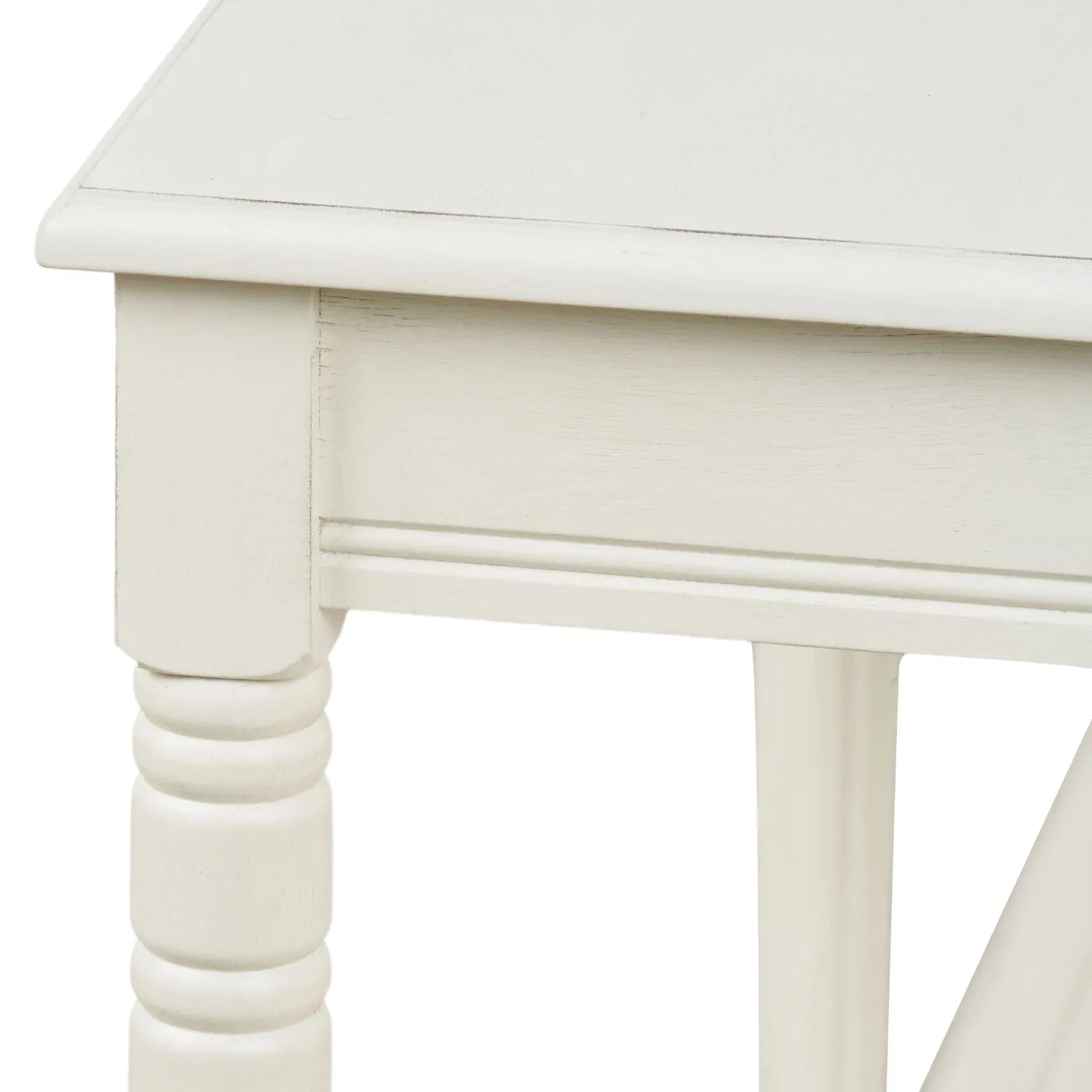 Large White Wooden Console Table with Shelf – Long 160cm Pine Hallway Console Table with Turned Legs & Lower Storage 80x160x40cm | Click Style