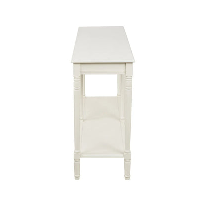 Large White Wooden Console Table with Shelf – Long 160cm Pine Hallway Console Table with Turned Legs & Lower Storage 80x160x40cm | Click Style