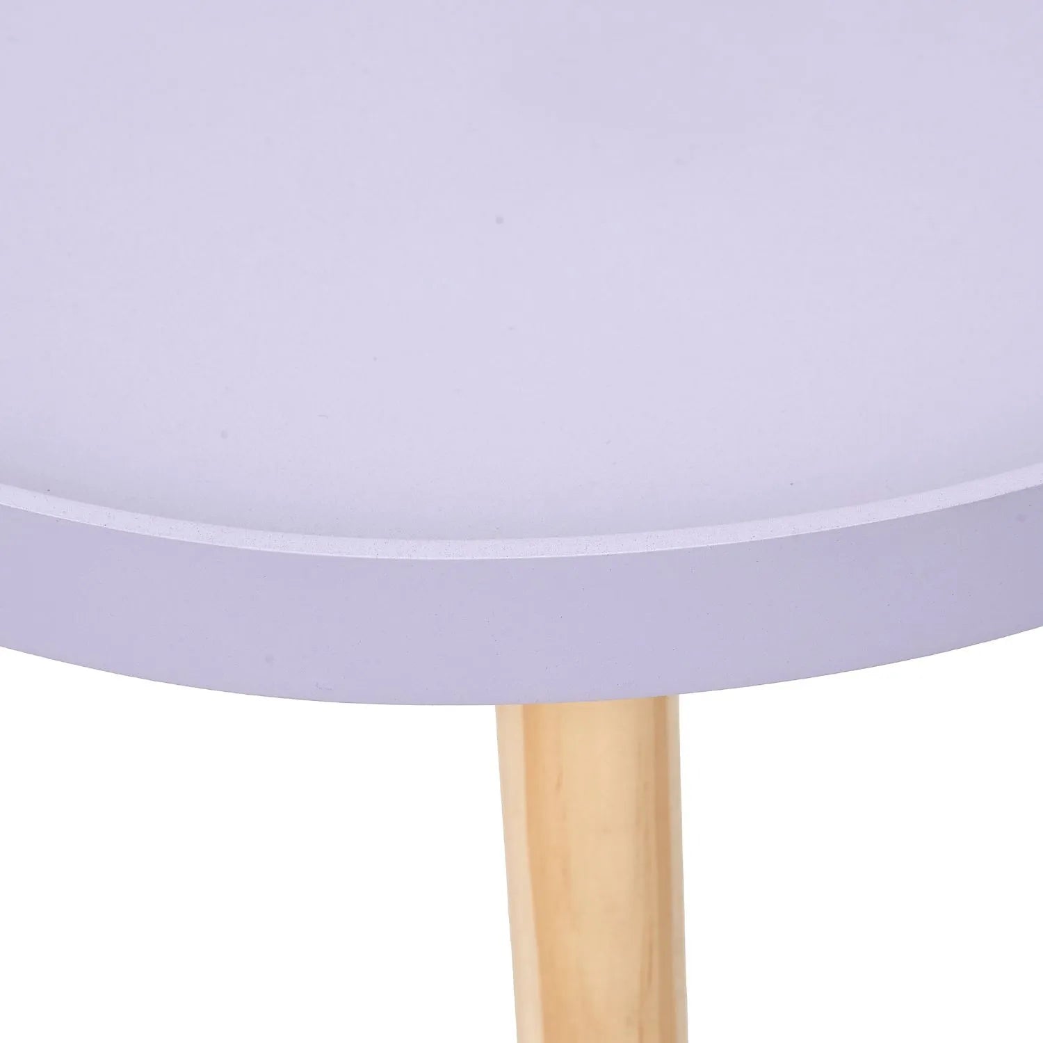 Lavender Lilac Round Tripod Side Table with Pine Wooden Legs – Small Bedside or Coffee Table 43.5x41cm - Click Style