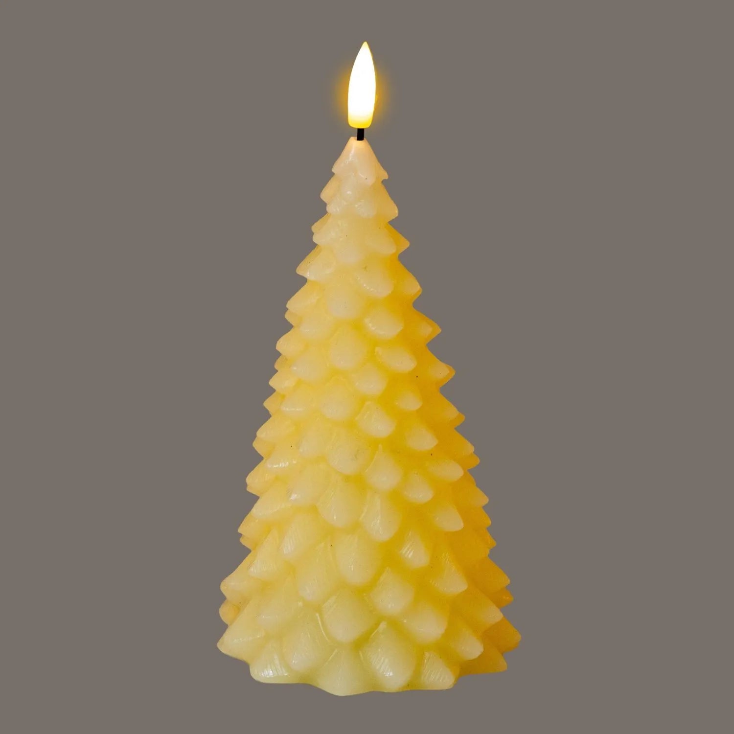 Layered-Cream-Real-Wax-LED-Christmas-Tree-Candle-with-Realistic-Flickering-Flame–Festive-Battery-Operated-Decorative-Light-13x8x8cm | Click Style