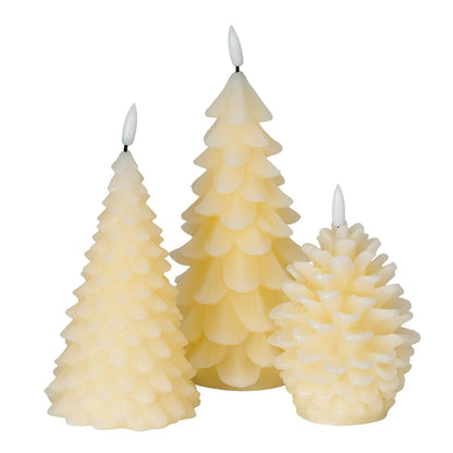 Layered-Cream-Real-Wax-LED-Christmas-Tree-Candle-with-Realistic-Flickering-Flame–Festive-Battery-Operated-Decorative-Light-13x8x8cm | Click Style