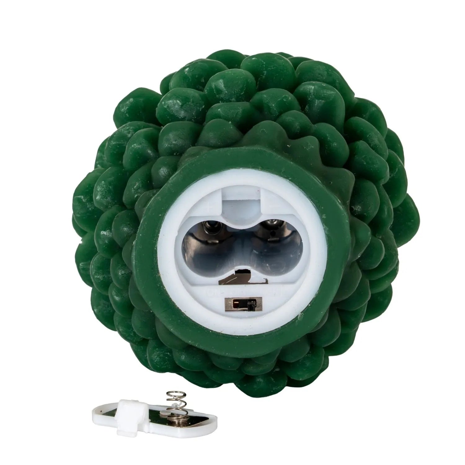 Layered Forest Green Real Wax LED Christmas Pinecone Candle With Realistic Flickering Flame – Festive Battery Operated Decorative Light 11x10x10cm | Click Style