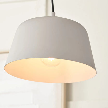Light Grey Adjustable Retro Pendant Ceiling Light with Metal Dome Shade – Modern Hanging Suspension Lamp 122x29x29cm | Click Style