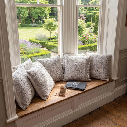 Light Grey Square Indoor Outdoor Cushion with Rustic Tweed Weave – Recycled Weather-Resistant & Durable 45x45x10cm – Textured Woven Scatter Cushion in Soft Light Grey Tones for Garden Furniture Patios Balconies Conservatories and Living Rooms | Click Style