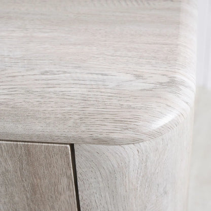 Light Grey Oak Veneer Handle-Free 2 Door 2 Drawer Sideboard with Smooth-Running Drawer Runners & Tapered Black Metal Legs – Scandinavian Style Wooden Storage Cabinet 76x129x40cm | Click Style