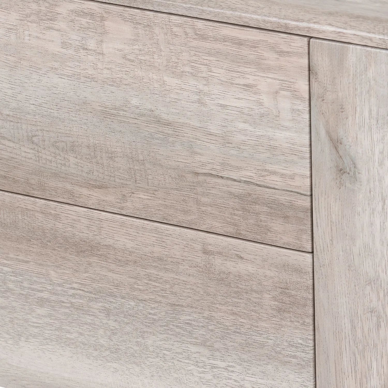 Light Grey Oak Veneer Handle-Free 2 Door 2 Drawer Sideboard with Smooth-Running Drawer Runners & Tapered Black Metal Legs – Scandinavian Style Wooden Storage Cabinet 76x129x40cm | Click Style