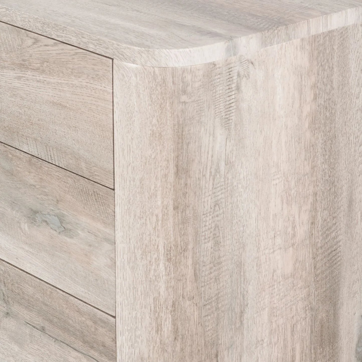 Light Grey Oak Veneer 5 Drawer Chest of Drawers with Tapered Black Metal Legs – Scandinavian Tallboy Unit H100xW50xD40cm – Grey Oak Veneer Tall Chest with Handle-Free Drawers & Black Steel Frame | Click Style