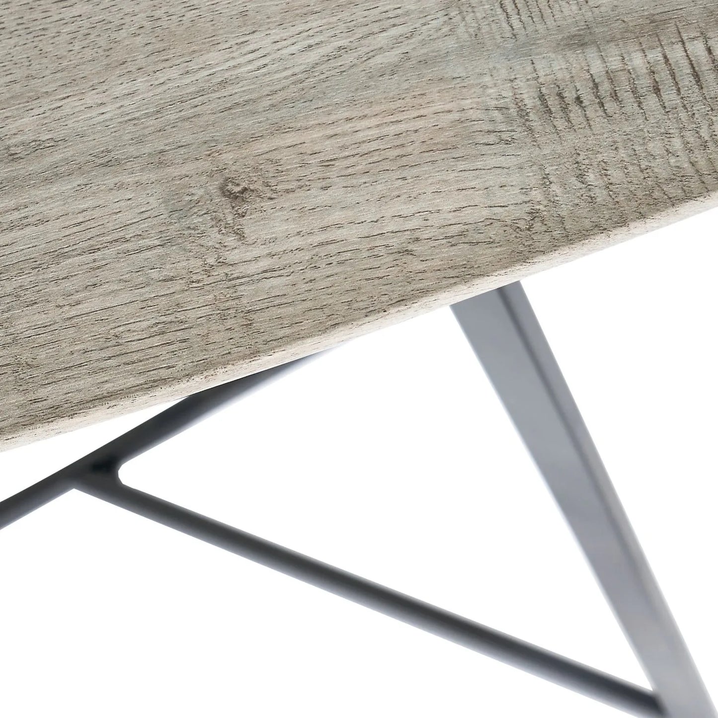 Light Grey Oak Veneer Slim Console Table with Curved Edges & Tapered Black Metal Legs – Scandinavian Narrow Hallway Table H80xW120xD20cm – Modern Grey Oak with Black Steel Frame | Click Style