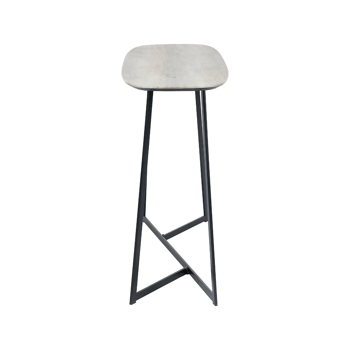 Light Grey Oak Veneer Slim Console Table with Curved Edges & Tapered Black Metal Legs – Scandinavian Narrow Hallway Table H80xW120xD20cm – Modern Grey Oak with Black Steel Frame | Click Style