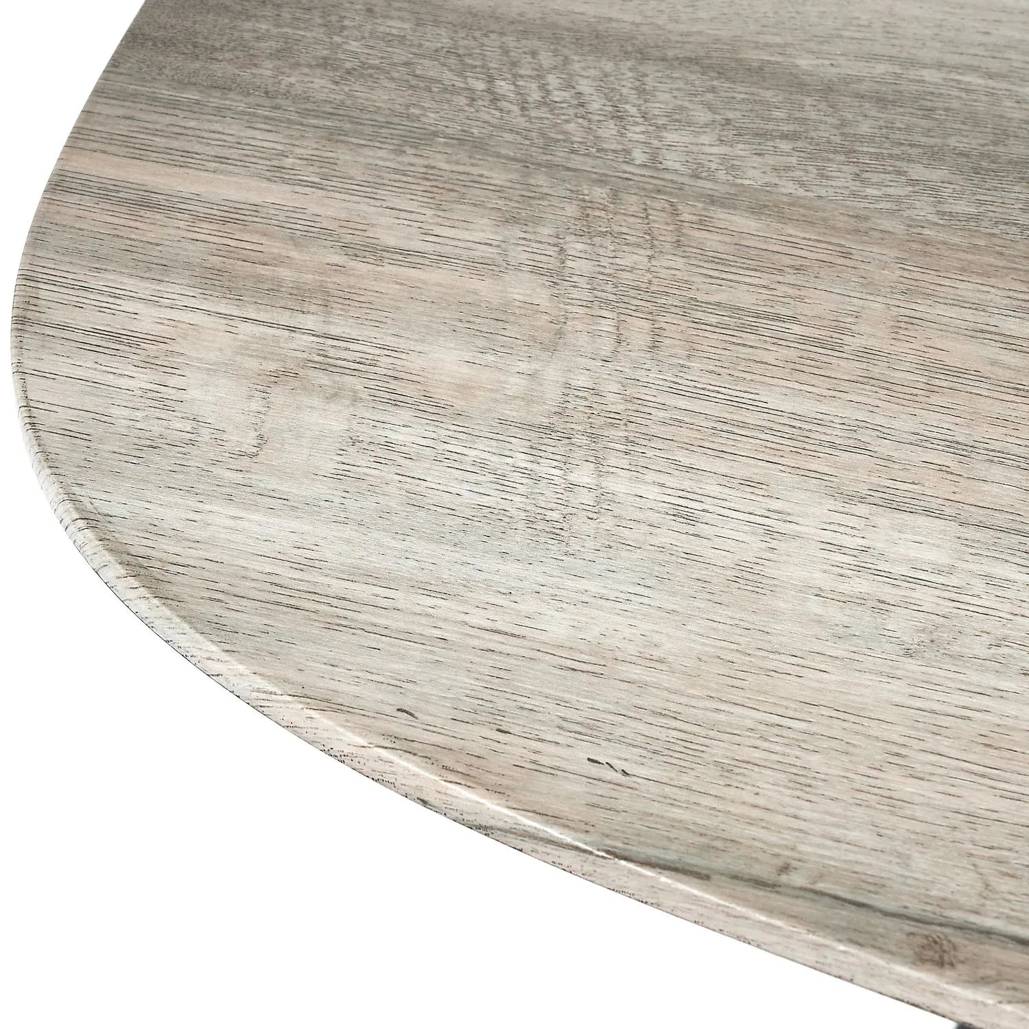 Light Grey Oak Veneer Slim Console Table with Curved Edges & Tapered Black Metal Legs – Scandinavian Narrow Hallway Table H80xW120xD20cm – Modern Grey Oak with Black Steel Frame | Click Style