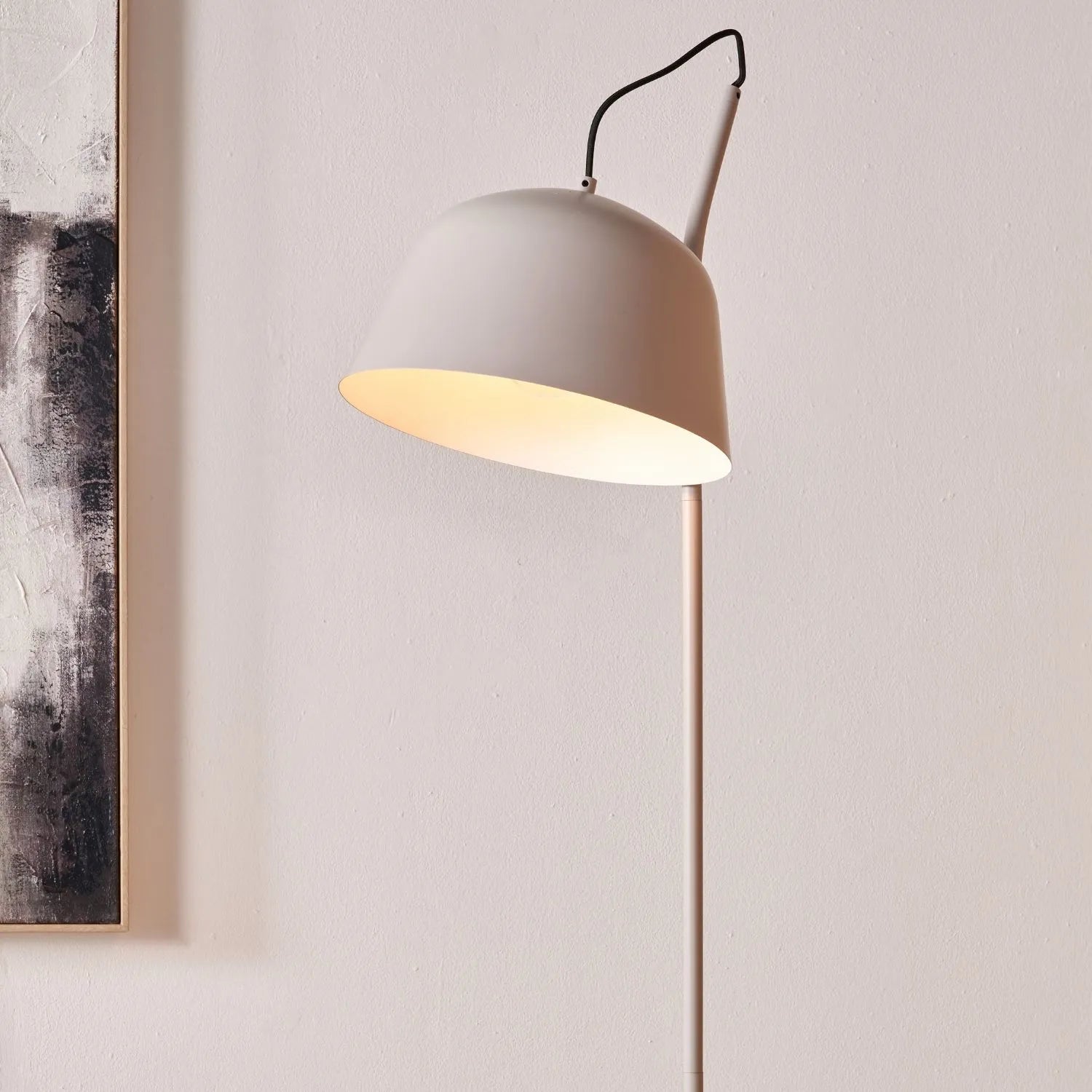 Light Grey Retro Task Floor Lamp with Adjustable Metal Dome Shade – Modern Reading Light 172x30x38cm | Standard Lamp | Click Style