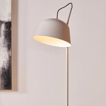 Light Grey Retro Task Floor Lamp with Adjustable Metal Dome Shade – Modern Reading Light 172x30x38cm | Standard Lamp | Click Style