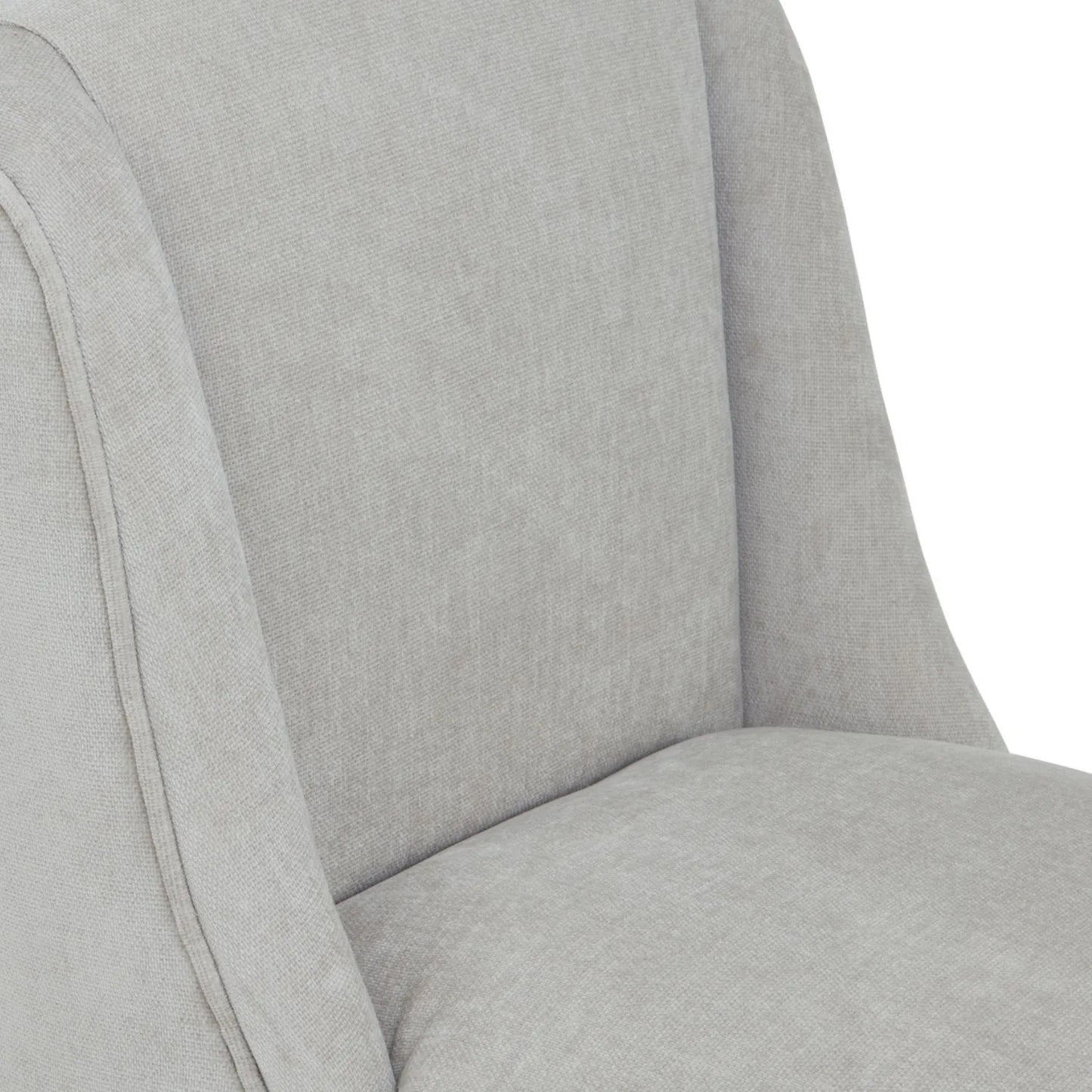 Light Grey Woven Fabric Upholstered Bar Stool with Rubberwood Legs, Integrated Footrest and Supportive Padded High Backrest – Modern Neutral Kitchen Island Breakfast Bar Stool 107x52x59cm | Click Style
