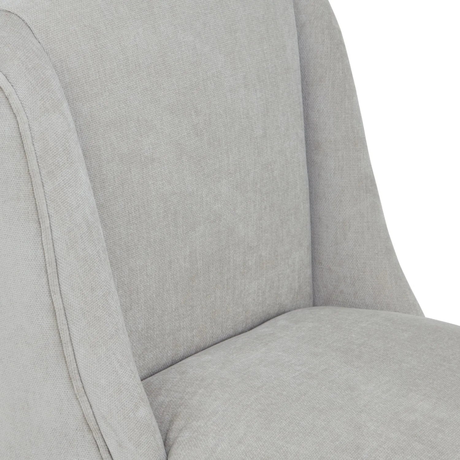 Light Grey Woven Fabric Upholstered Bar Stool with Rubberwood Legs, Integrated Footrest and Supportive Padded High Backrest – Modern Neutral Kitchen Island Breakfast Bar Stool 107x52x59cm | Click Style