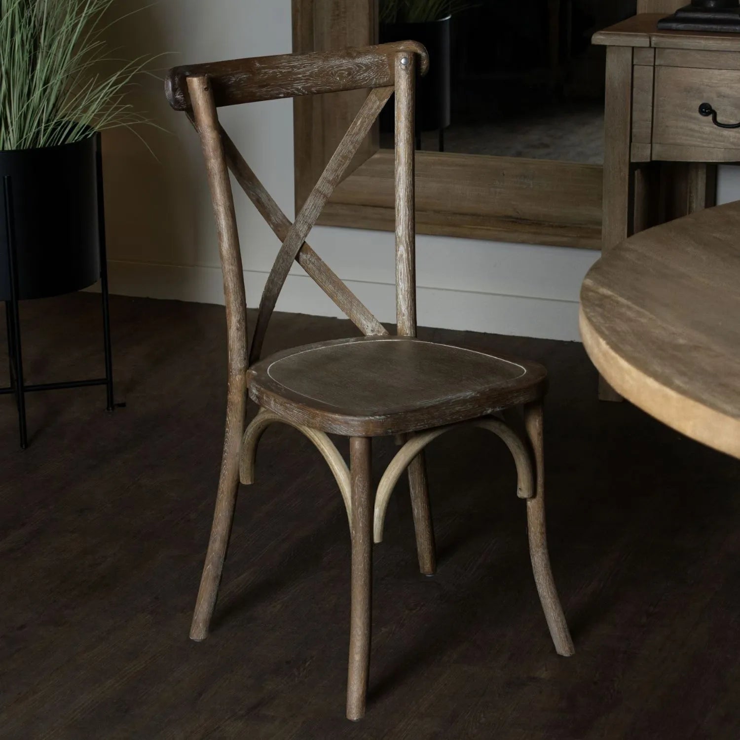 Light Oak Dining Chair With Cross Back | Click Style