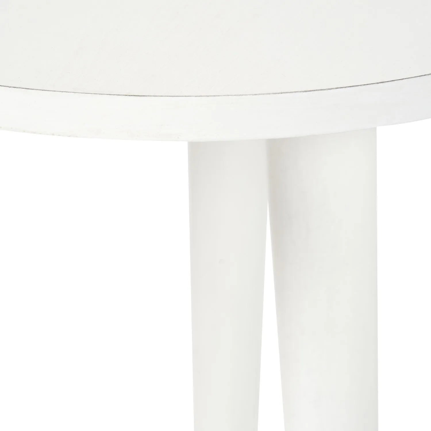 Linen White Tripod Pine Wood Side Table with 3 Legs – Modern Neutral Round Wooden Bedside Table 40x41x40cm - Click Style