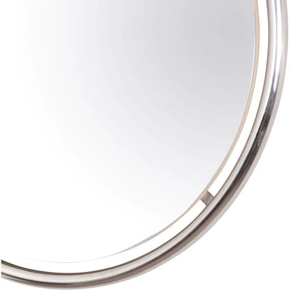 Modern Circular Silver Wall Mirror 65cm