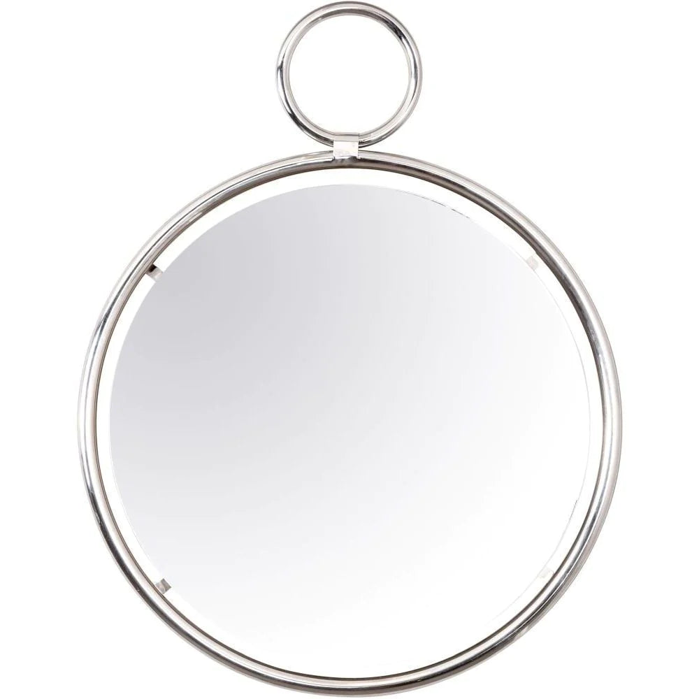 Modern Circular Silver Wall Mirror 65cm