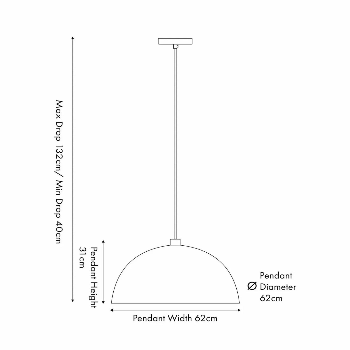 Matt Black And Silver Leaf Large Domed Metal Industrial Pendant Light With Black Fabric Cable Adjustable Hanging Ceiling Light Dimensions Dimensions 132x62x62cm | Click Style