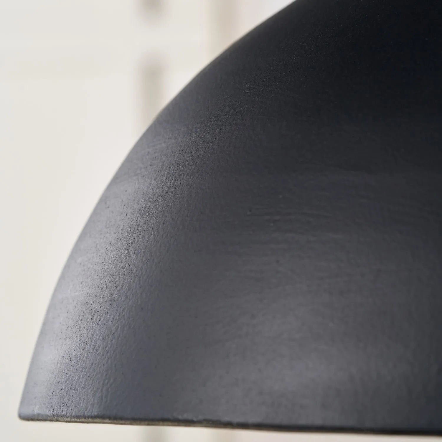 Matt Black And Silver Leaf Large Domed Metal Industrial Pendant Light With Black Fabric Cable Adjustable Hanging Ceiling Light 132x62x62cm | Click Style