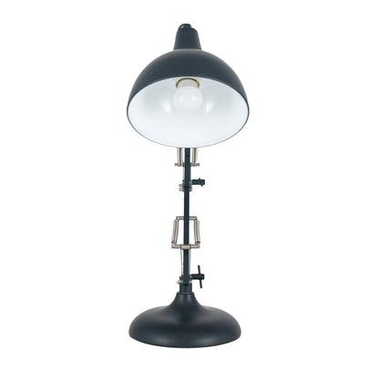 Matt Black Architect Task Lamp – Adjustable Desk Light with Metal Arm & Tilting Shade 55x19cm - Click Style