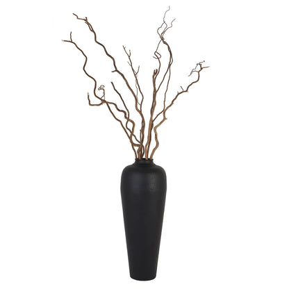 Matt Black Hammered Metal Floor Vase 103x40cm - Click Style