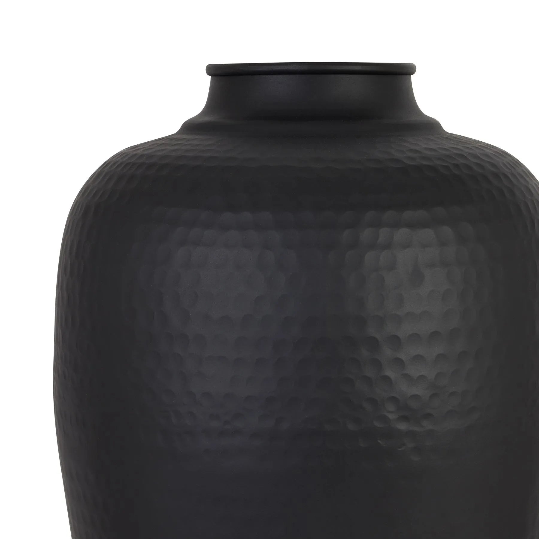 Matt Black Hammered Metal Floor Vase 103x40cm - Click Style