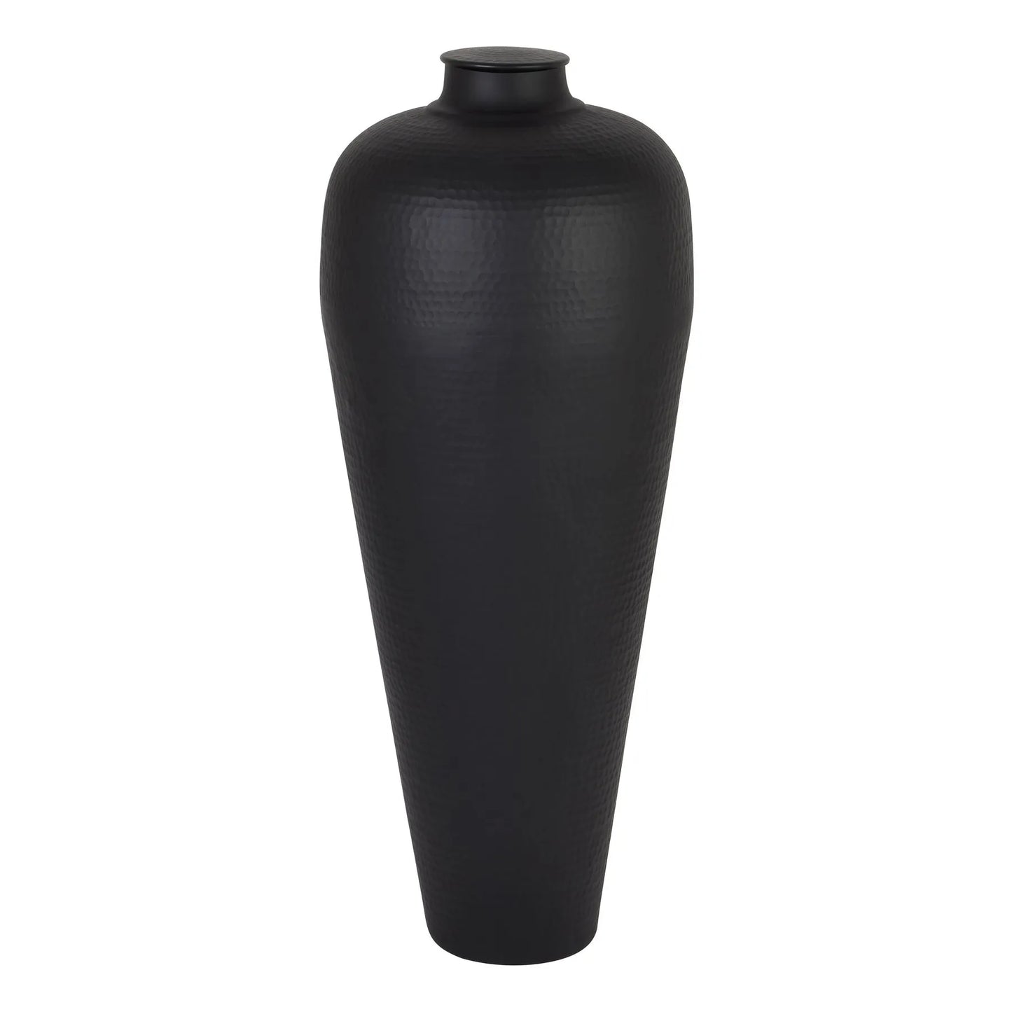 Matt Black Hammered Metal Floor Vase 103x40cm - Click Style