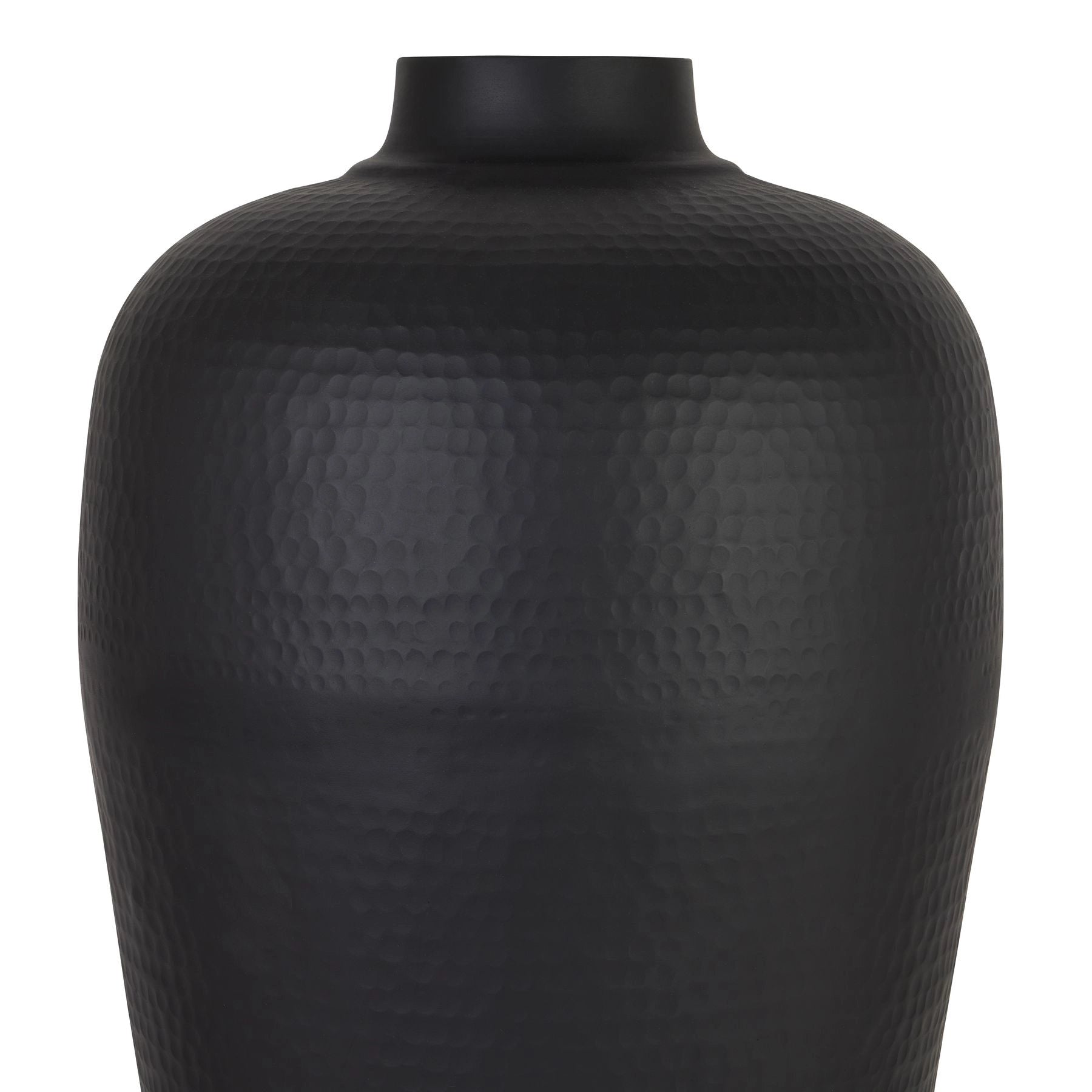 Matt Black Hammered Metal Floor Vase 80x31cm - Click Style