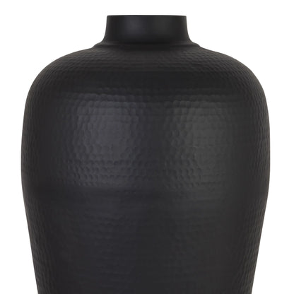 Matt Black Hammered Metal Floor Vase 80x31cm - Click Style